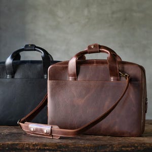 Maletín de viaje personalizado de piel de grano superior para portátil de 16 pulgadas, cartera, portátil, tableta, bandolera para hombre y mujer, de piel auténtica.