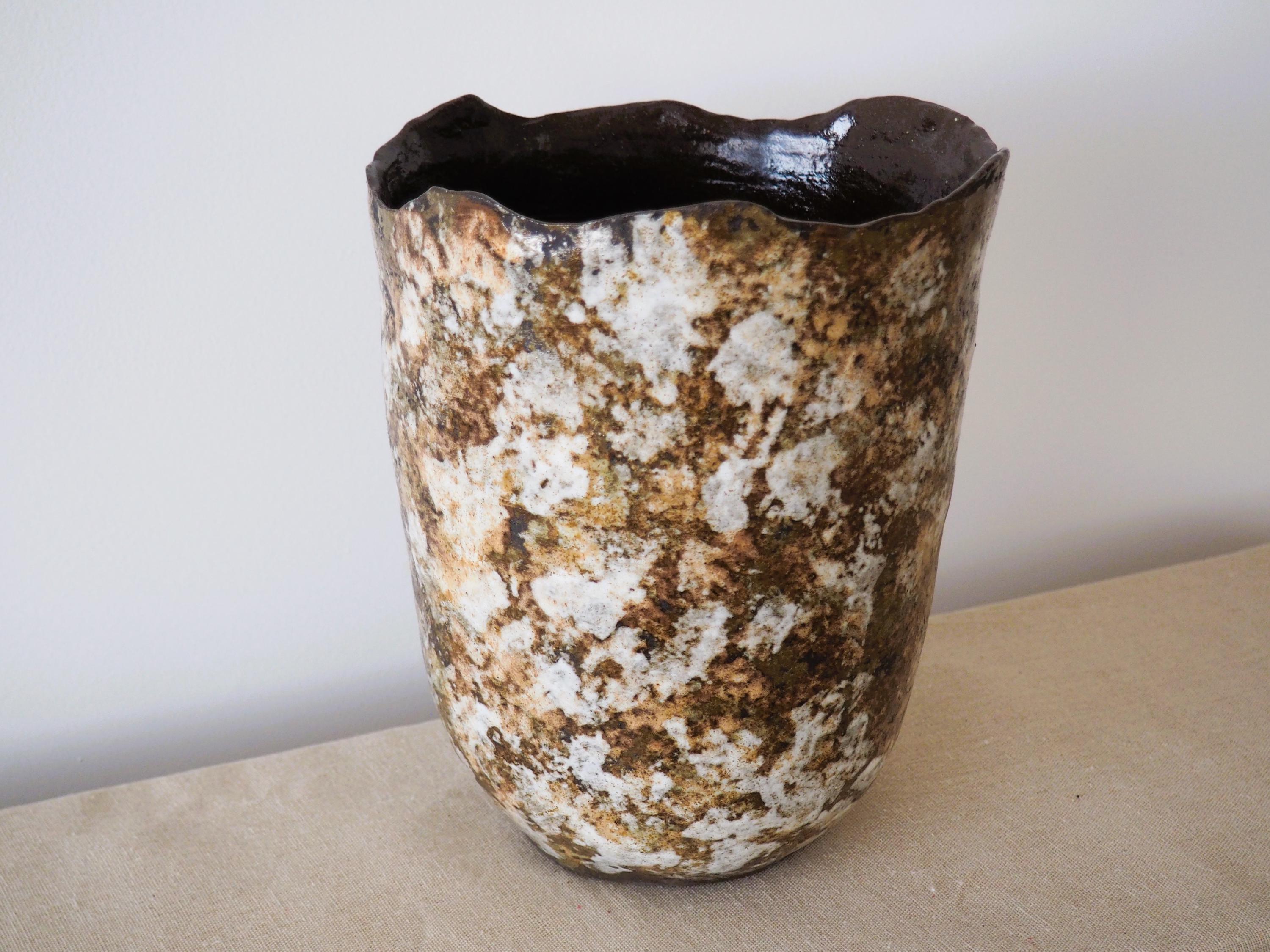 手作り陶器の釉薬をかけた花瓶 - Etsy 日本