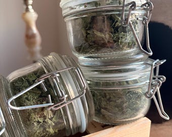 Dried Spearmint, Home Grown, Hand Dried and Ground, in Reusable Jar