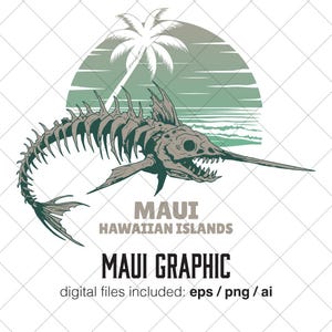 3 Maui Hawaiian Island vector designs, EPS, PNG and Adobe Illustrator files included, free commercial use