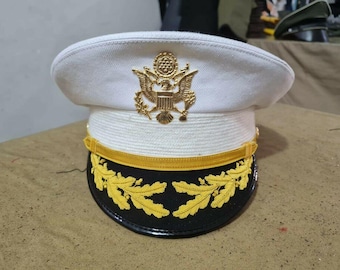 Réplica de gorra blanca de oficial de campo del ejército de EE. UU. en todas las tallas.
