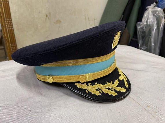 アメリカ陸軍将校用ファーフェルト下士官服 ブルー サービスキャップ