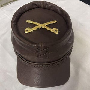 American Civil War Kepi leather cap, extraordinary craftsmanship