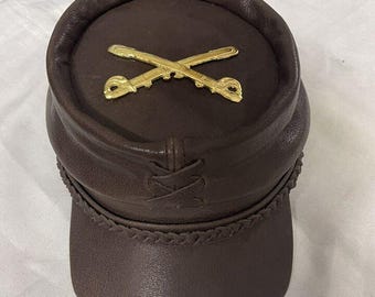 American Civil War Kepi leather cap, extraordinary craftsmanship