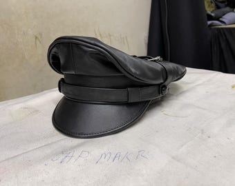 Genuine Leather Muir handmade Rider Military Style Caps