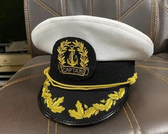 Capitán marinero, barco clásico, comandante de yate, patrón de la marina, sombrero de yate