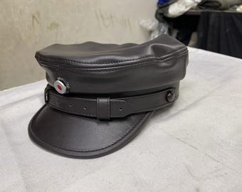 Réplica del sombrero de cuero del capitán cazador de la locomotora austrohúngara prusiana