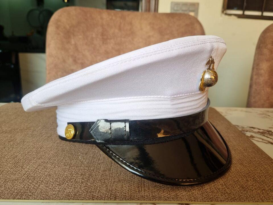 USMC US Marine Corps Dress Blue White Enlisted Frame Hat Cover
