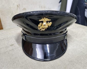 USMC Marine Corps Dress Blue Enlisted Vinyl Service White Dress Cap Hat - Etsy USMC Marine Corps Dress Blue Enlisted Vinyl Service White Dress Cap Hat - Etsy