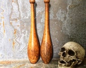 Indian Clubs Wooden Exercise Pins 1lb Vintage Exercise Equipment The Pair
