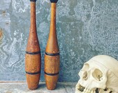 Indian Clubs Wooden Exercise Pins 1lb Vintage Exercise Equipment The Pair