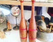 Indian Clubs Wooden Exercise Pins 2lb Vintage Exercise Equipment The Pair