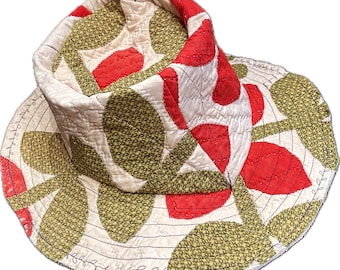 Quilt Bucket Hat / Vintage Quilt Hat / S-M