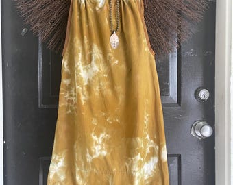 Hand Dyed Extra Fine Victorian Linen Slip Dress / 100% Linen / S-M