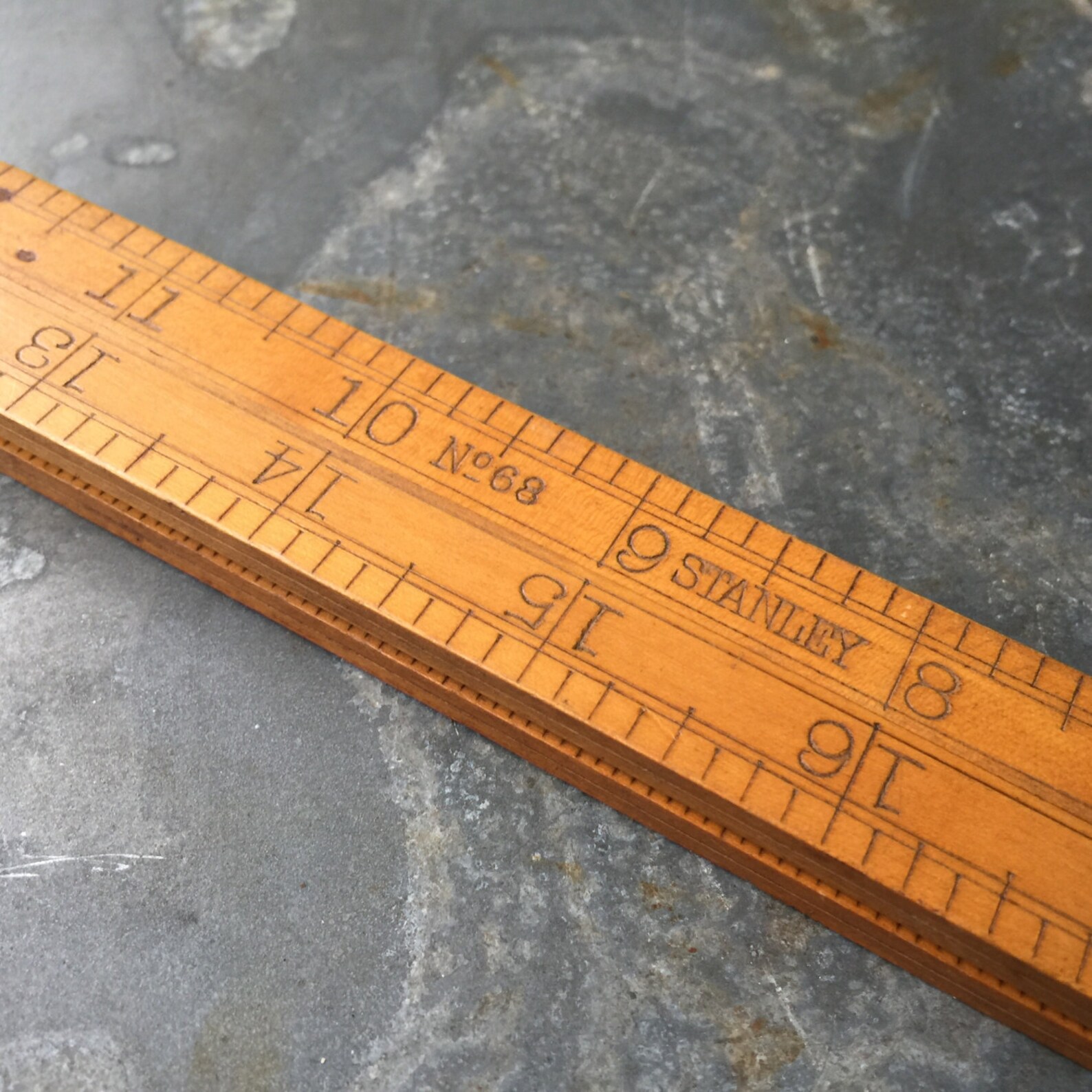 Folding Ruler / No68 / Stanley / Brass / Wood / Made In USA Etsy