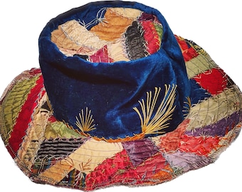 Quilt Bucket Hat / Vintage Quilt Hat / S