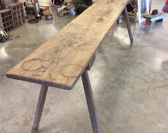 Workbench / Folding Oak Bench / Work Bench / Slaughter Bench 9’ X 16” X 32”