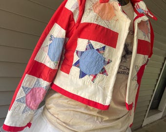 Heart & Star Quilt Coat / Cotton / M