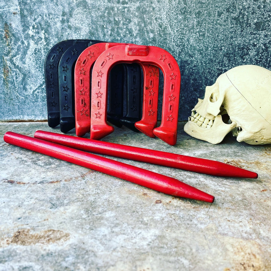 Horseshoe Game / Rubber and Wood / 1940's Etsy