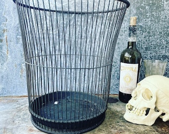 Wire Waste Basket / Rustic Patina / 14” X 12”