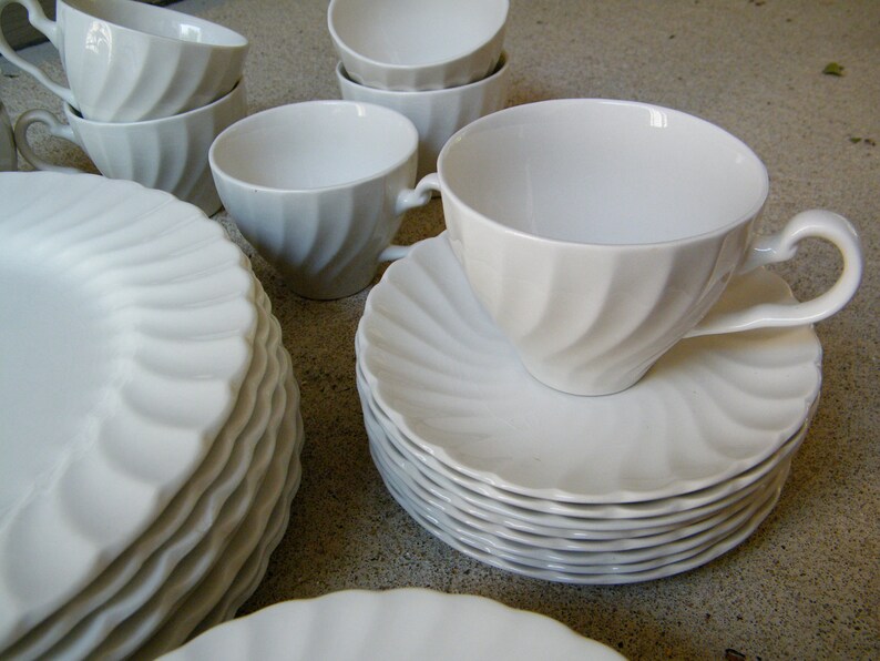 White Ironstone Dinnerware / Johnson Brothers / England / Etsy