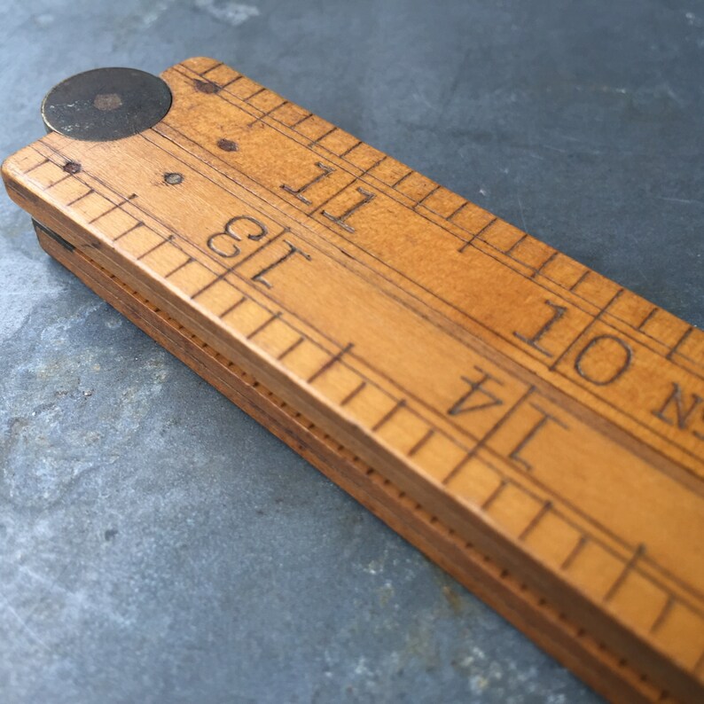 Folding Ruler / No68 / Stanley / Brass / Wood / Made In USA Etsy