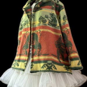 Chore Coat / French Style WorkCoat / Vintage Camp Blanket / 2XL