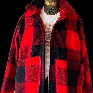 Chore Coat / Giant Buffalo Plaid Camp Blanket  Chore Coat / French Style WorkCoat / Fits up To XL
