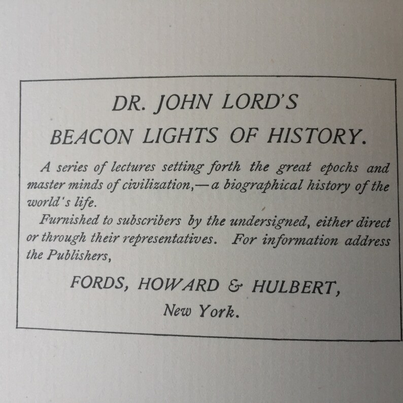 Beacon Lights of History / 1884 / Vintage Books / Set of 3 Etsy