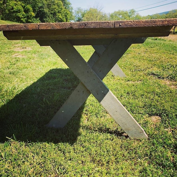 Farm Table / Sawbuck Table / Grange Table / Harvest Table / Desk / Folding Table / 7' X 30" X 29" / Dining Table