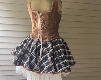 Velvet and Satin Corset Dress / Size 12