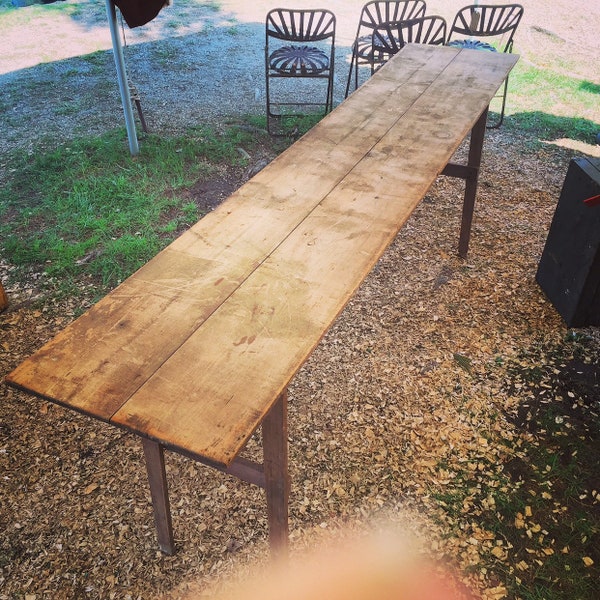 Farm Table / Work Table / Grange Table / Harvest Table / Desk / Folding Table / 8' X 19.5" X 34" / Dining Table
