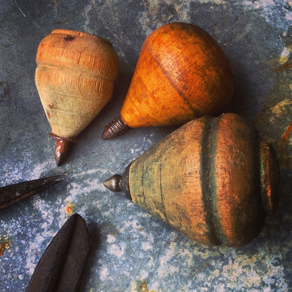 Wooden Spinning Tops / Sculpture