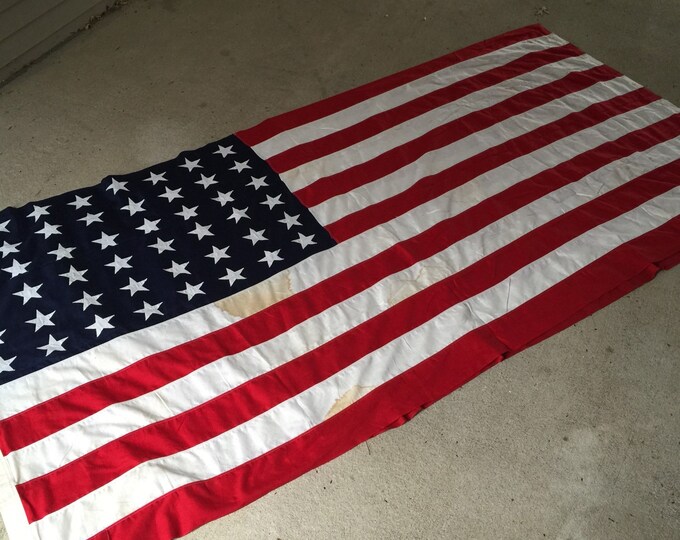 48 Star Flag / American Flag / Linen Flag / 9' X 5' - Etsy