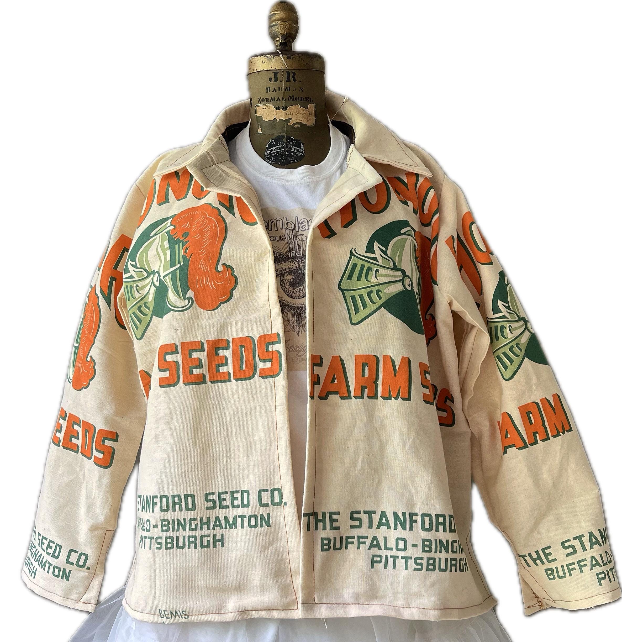 ジャケット・アウター vintage fabric feed sack jacket Feed Sack Coat - Etsy