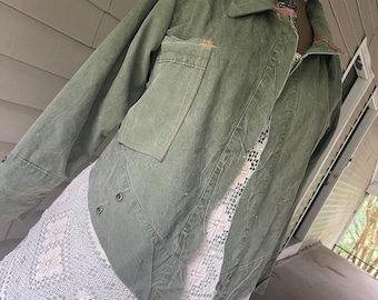 1940’s Army Canvas Tent Chore Coat  / M