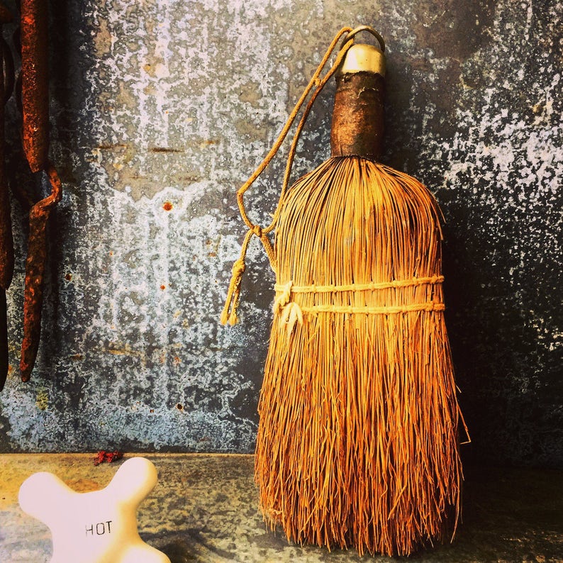 Whisk Broom / Vintage Straw Broom Etsy