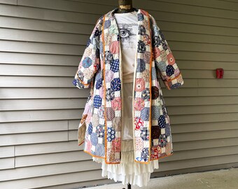 Quilt Coat / 1870s Quilt / Kimono Sleeve / One Size Fits Most - Etsy