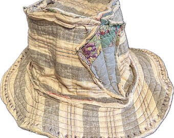 Quilt Bucket Hat / Vintage Quilt Hat / M-L