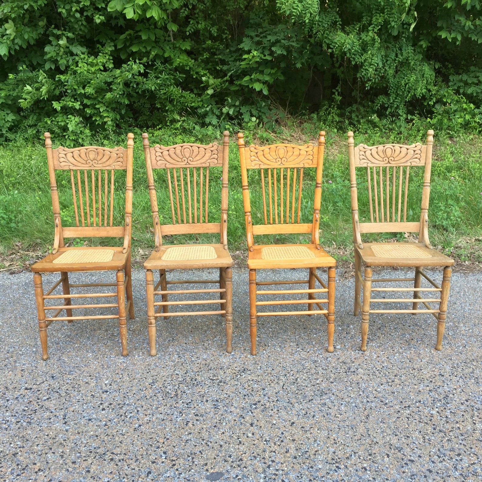 Farm Chairs / Farmhouse Chic / Set of Four Etsy