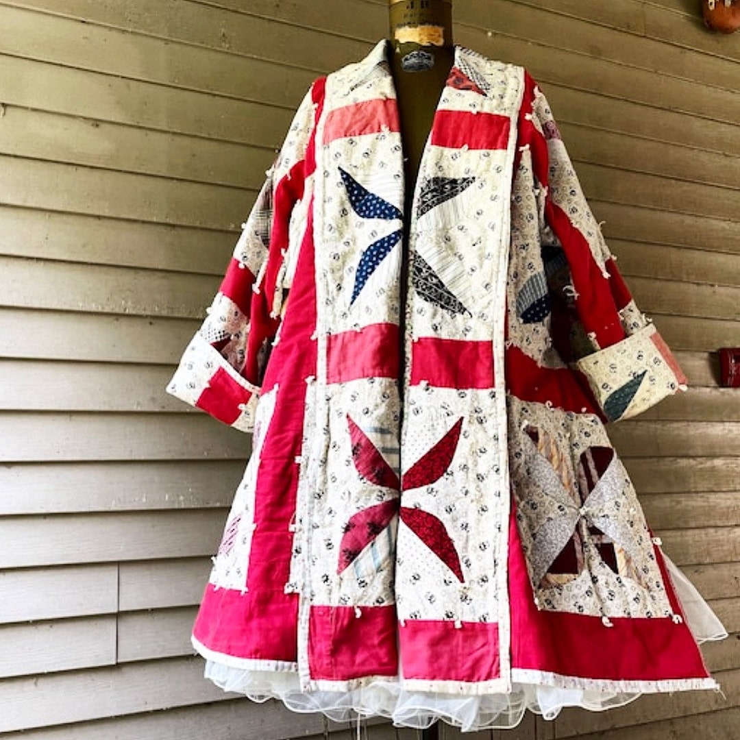 Quilt Coat / 1930s Quilt / Kimono Sleeve / One Size Fits Most - Etsy