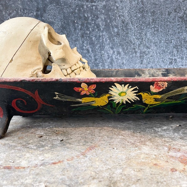 Cast Iron Trough / Hand Painted / 24” X 7” X 5”