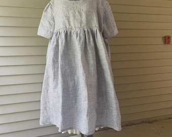 Linen  Dress / Prairie Dress /  Plus Size 2XL / 100% Cotton