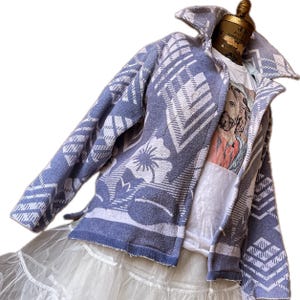Chore Coat / Camp Blanket  Chore Coat / French Style WorkCoat / Antique  Quilt/ Fits up To XL