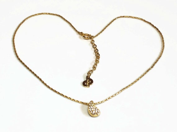 Chr. Dior Gold CZ Charm Pendant \u0026 Cable 