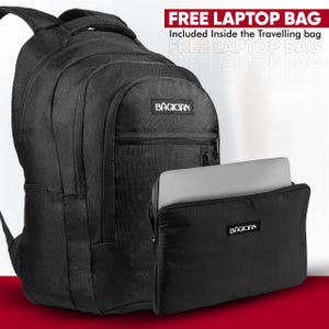 Men Large Capacity Anti Theft Backpack For Work & Travel Sports Gym School With Free Laptop Bag Inside
