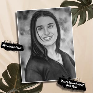 Hand Drawn Painting, Realistic Charcoal Drawing from Photo,  Custom Portrait of your Favorite People, Photo to Pencil Sketch, NOT PRINT