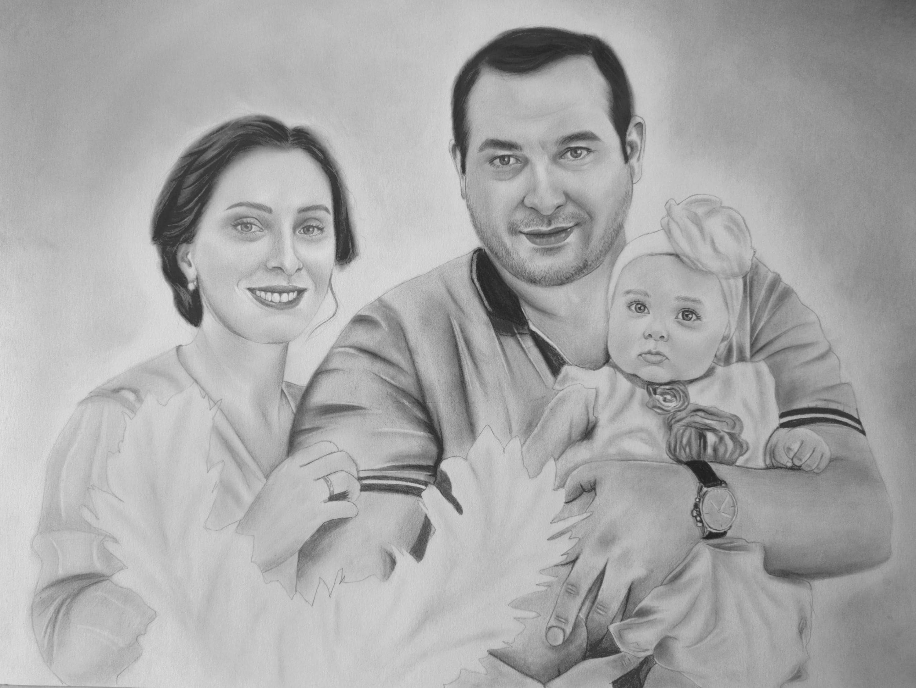 Custom Family Portrait Drawing From Photo, Handmade Personalized — free download