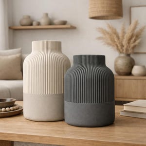 Japandi Vase 3D Printed | Minimalist Design Vase | Modern Look | Scandinavian Decor | Sustainable Home Accessories