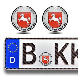 2 Niedersachsen Aufkleber 45 mm / selbstklebende 3D Gel Aufkleber für die deutsche Kennzeichenkennzeichnung